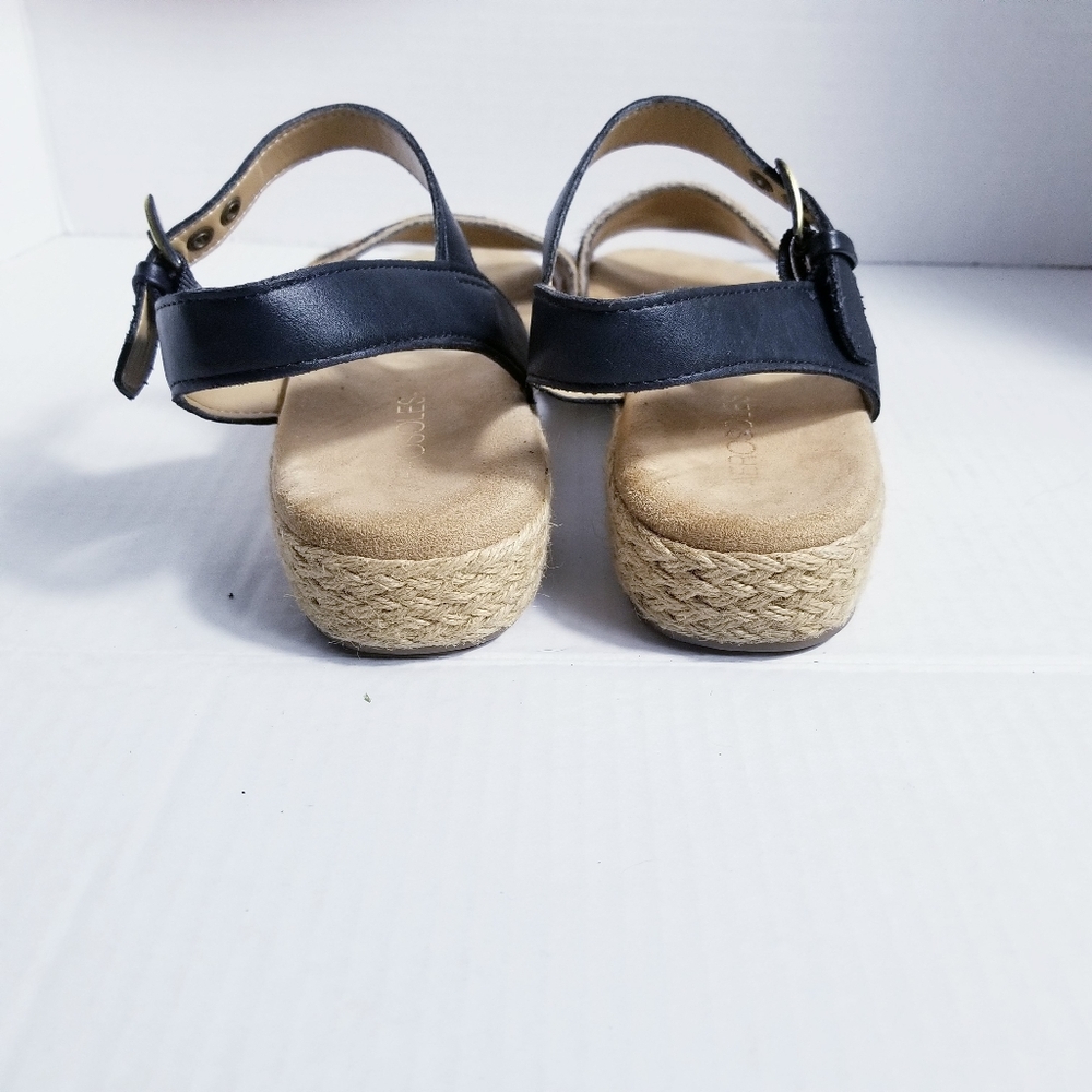 AEROSOLES LEOPARD BLACK AND BROWN SMALL PLATFORM SANDALS SIZE 6 - Picture 7 of 15